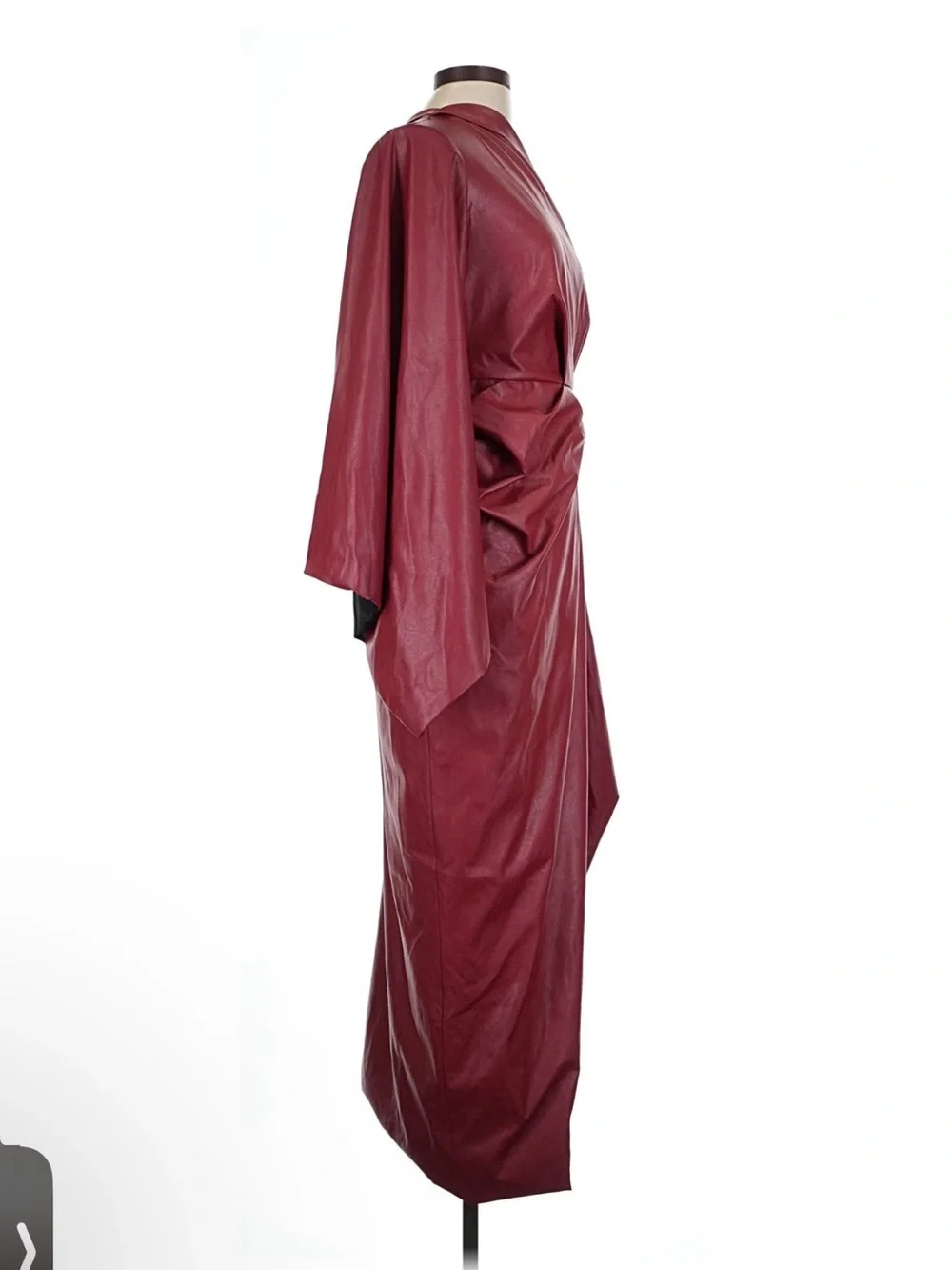 Julia Allert Red Soft Faux Leather Midi Dress